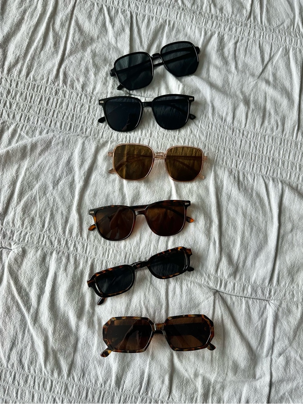 Set of 6 Women's Sunglasses - Black, Brown & Tortoiseshell